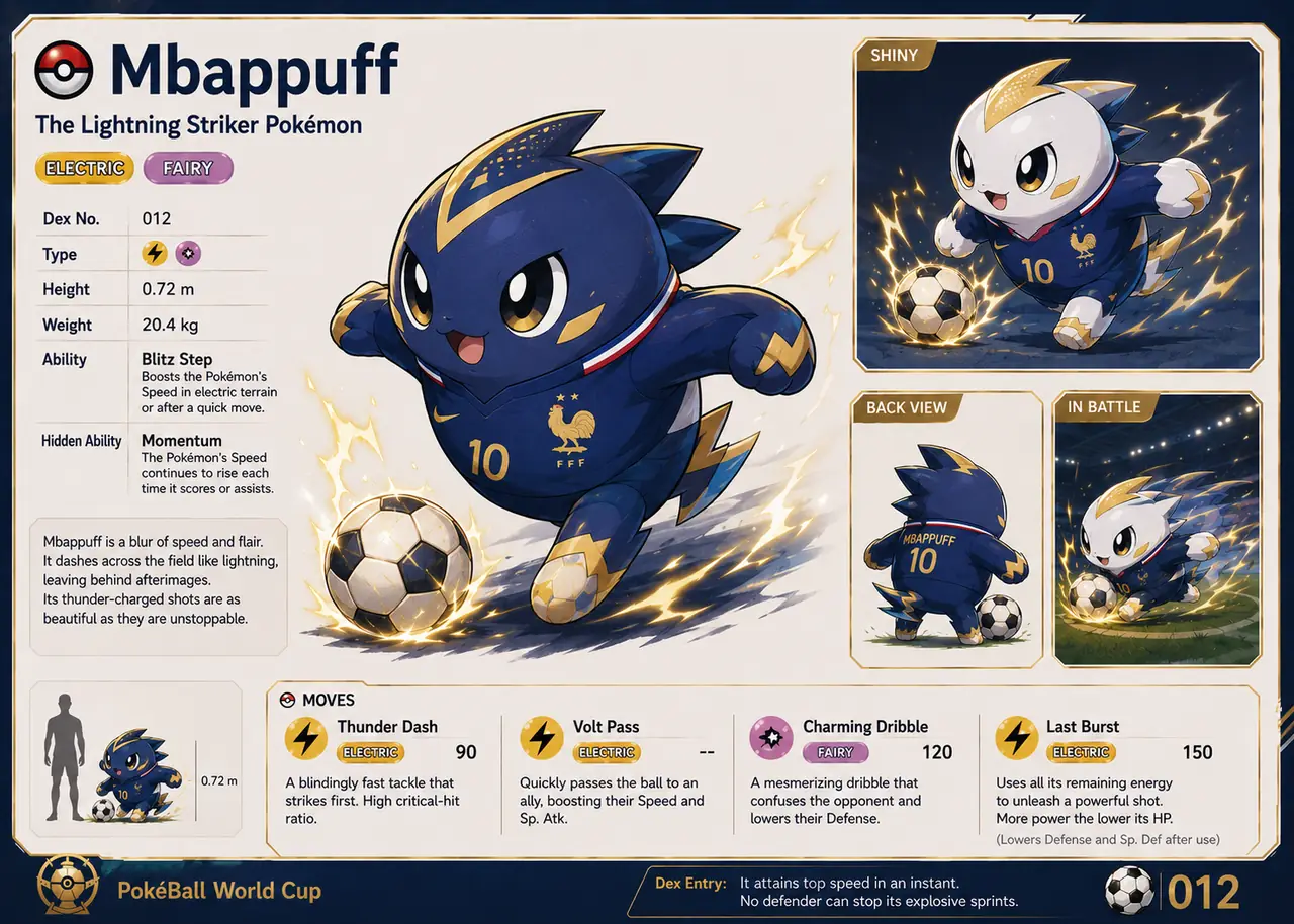 Mbappuff Pokédex card