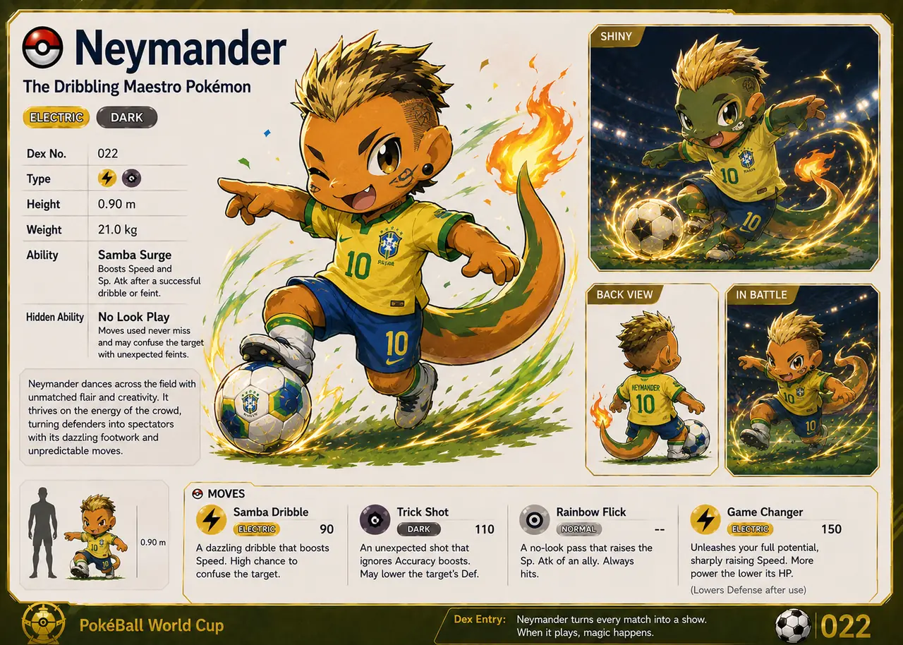 Neymander Pokédex card